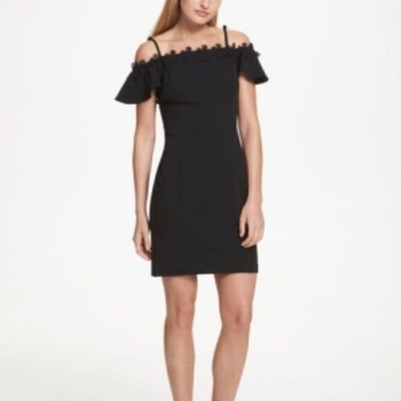 Kensie Solid Off the Shoulder Mini Dress Sz 0 - Picture 8 of 13